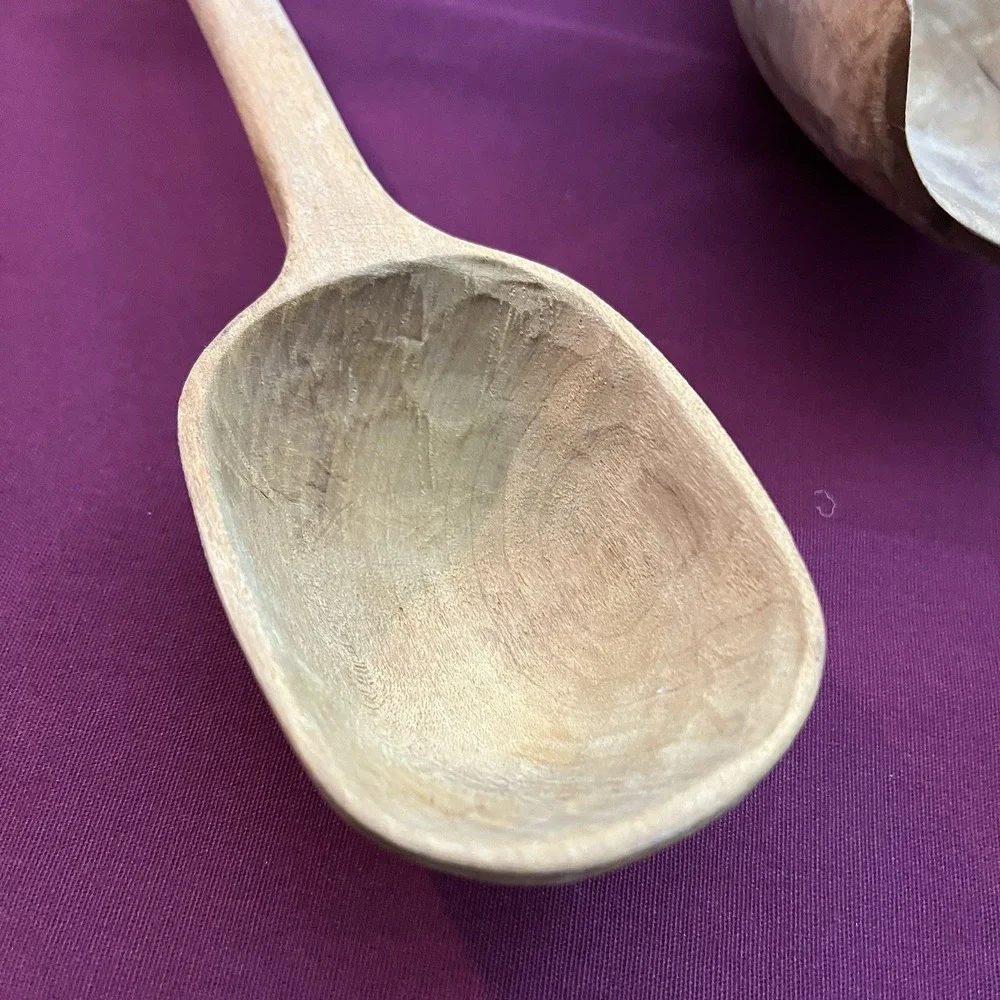 Set Of 3 Vtg Wooden Handmade Scoop Rustic Farmhouse Nuts Oats Kitchen Wall Decor